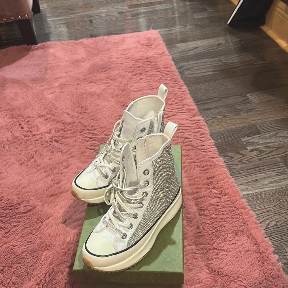 Steve Madden Silver White Sneakers